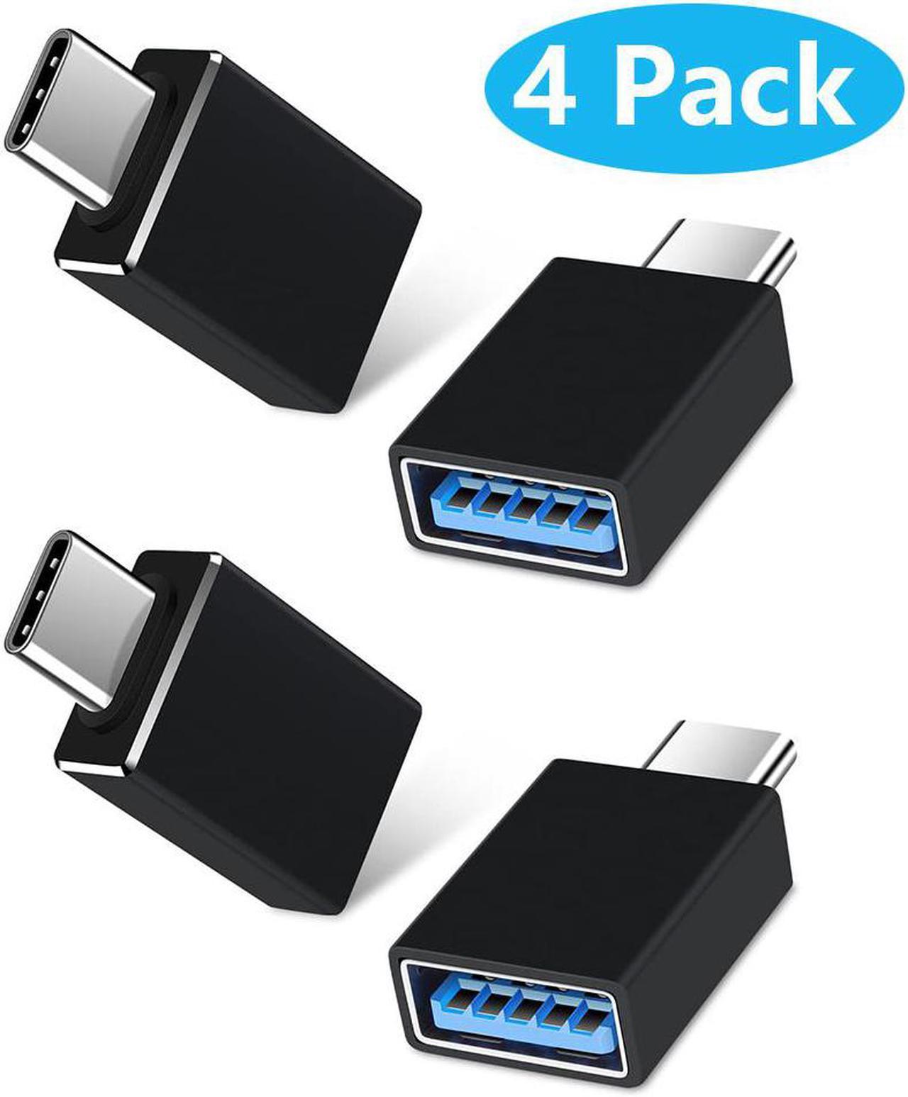 4 Pack USB C to USB Adapters, Type C to USB 3.0 USB C Adapter Side by Side Male to USB 3.0 Female Typec Adaptor for M-acBook Pro, i-Mac i-Pad Mini 6, Thunderbolt 3/4 Type C OTG Adaptador Converter