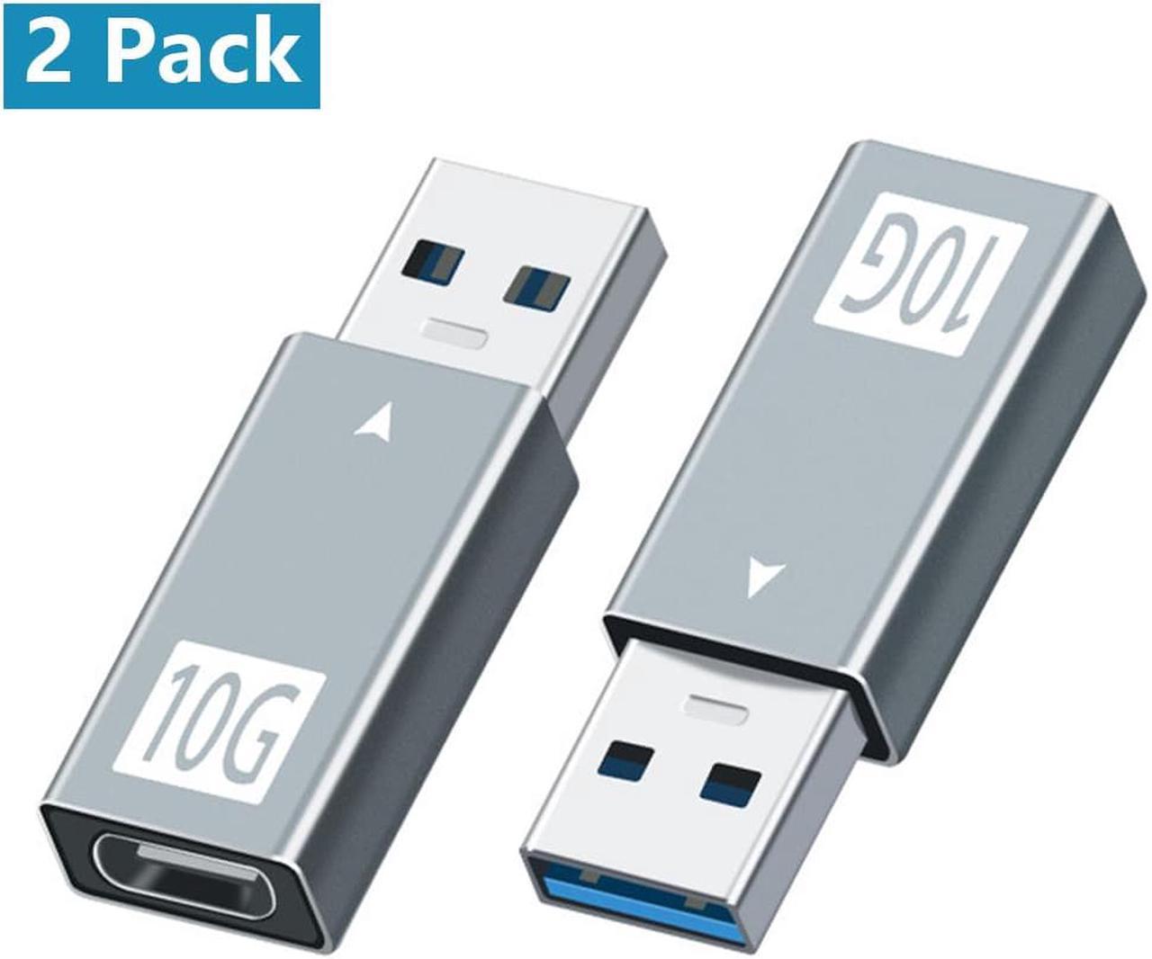 [10Gbps] USB C Female to USB Male Adapter 2 Pack, USB A to Type C USB 3.1 Gen2 Adapter SuperSpeed Data Sync. Compatible with PC, Laptop, Charger, Type-C Earphone