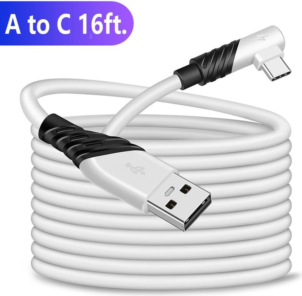 USB A to C VR Link Cable 16 FT / 5M Compatible with Meta/Oculus Quest 2 Accessories and PC/Steam VR, Fast Charing & PC Data Transfer USB C 3.2 Gen1 Cable for VR Headset and Gaming PC