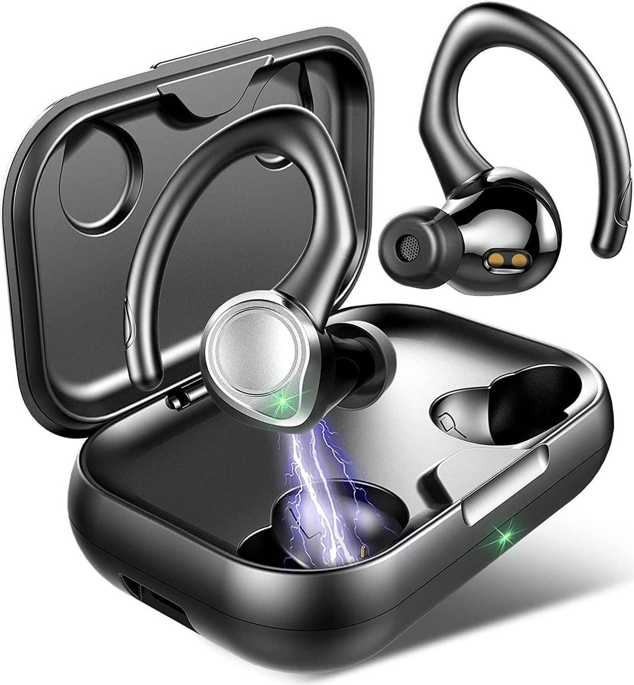 Ture Wireless Earbuds, Bluetooth 5.1 Sport Headphones in Ear with Detachable Earhooks, Bluetooth Earbuds with Immersive Sound, Wireless Earphones with Noise Cancelling Mic, IP7 Waterproof Headset