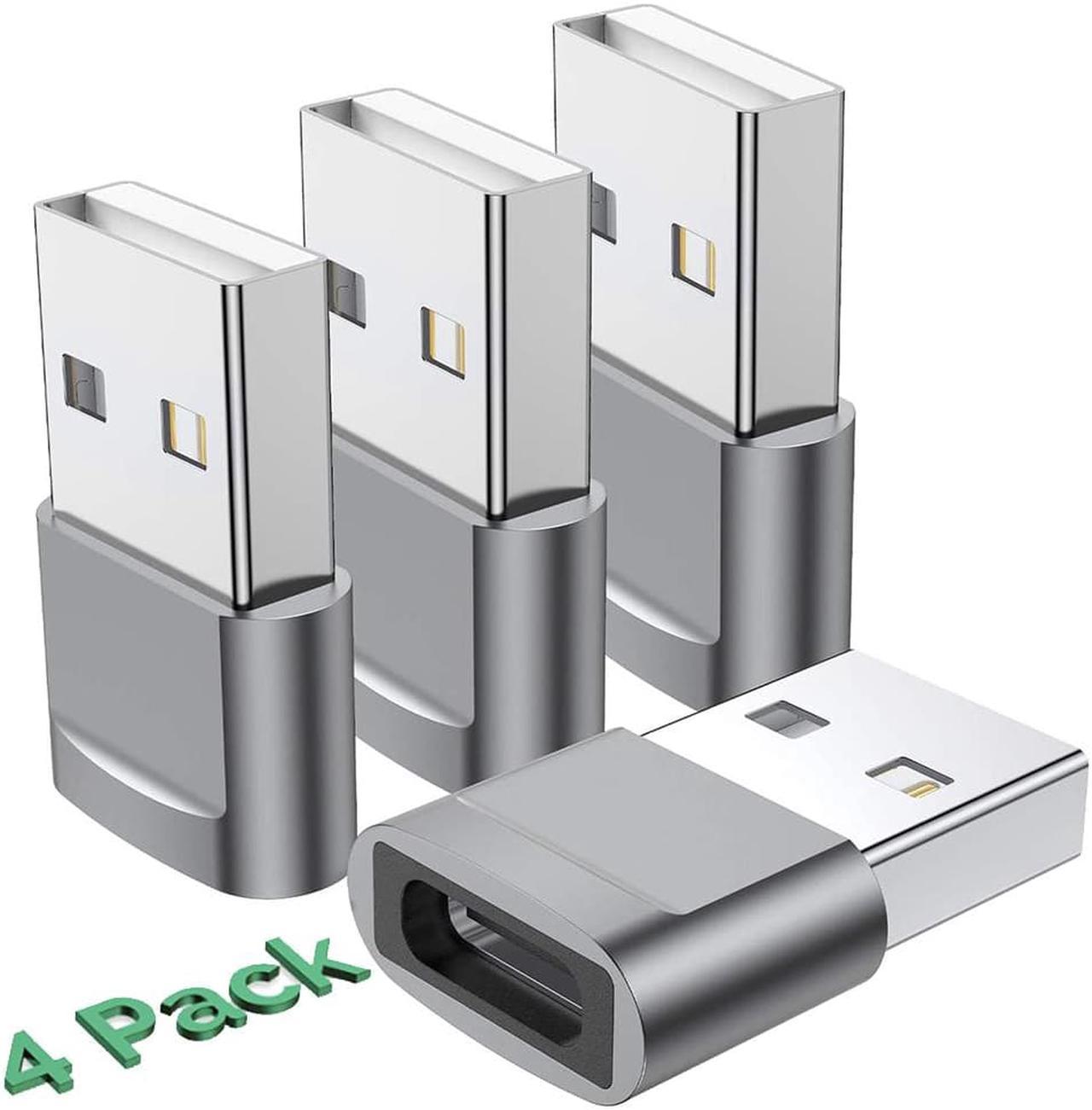 USB C Female to USB Male Adapter (4-Pack), USB C Type C to USB A Charger Converter for iPhone 14 Plus 13 12 11 Pro Max, for Sam-sung Galaxy S22 S21 S20 Ultra etc..