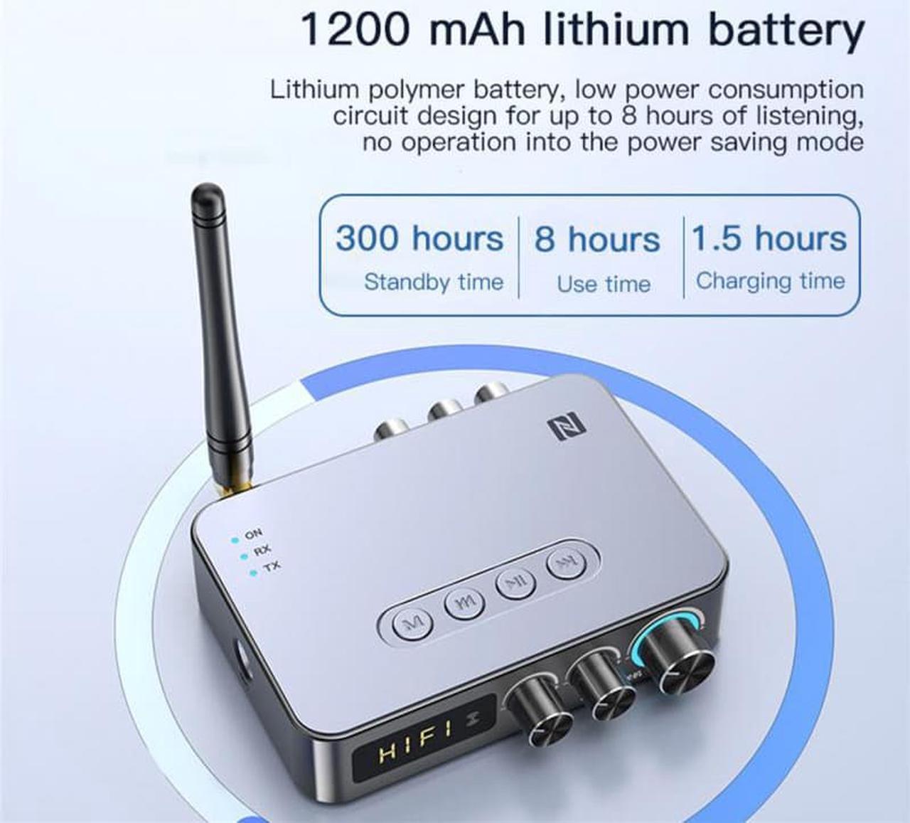 Alt view image 4 of 7 - 4-in-1 Bluetooth 5.1 Transmitter Receiver for TV Wireless Bluetooth Adapter with Optical AUX RCA 6.5 Mic Connection, Low Latency NFC Audio Adapter with FM Radio Simultaneously for Home Party KTV