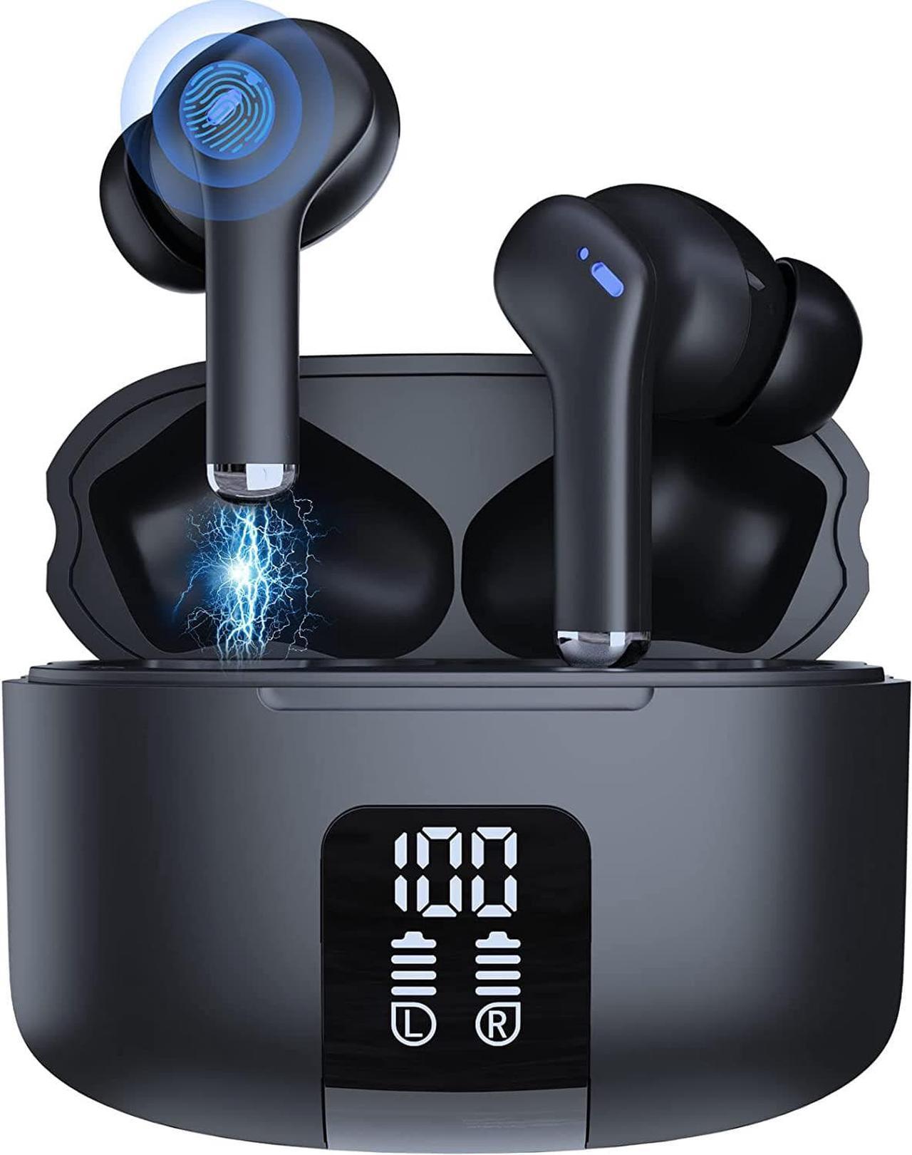 Bluetooth 5.3 Ture Wireless Earbuds Compatible with i-Phone & Android, Deep Bass Noise Cancelling Headphones with 4 Mic, 27H Playtime, IPX5 Sweat Resistant, HiFi Stereo Sound in-Ear  Earphones