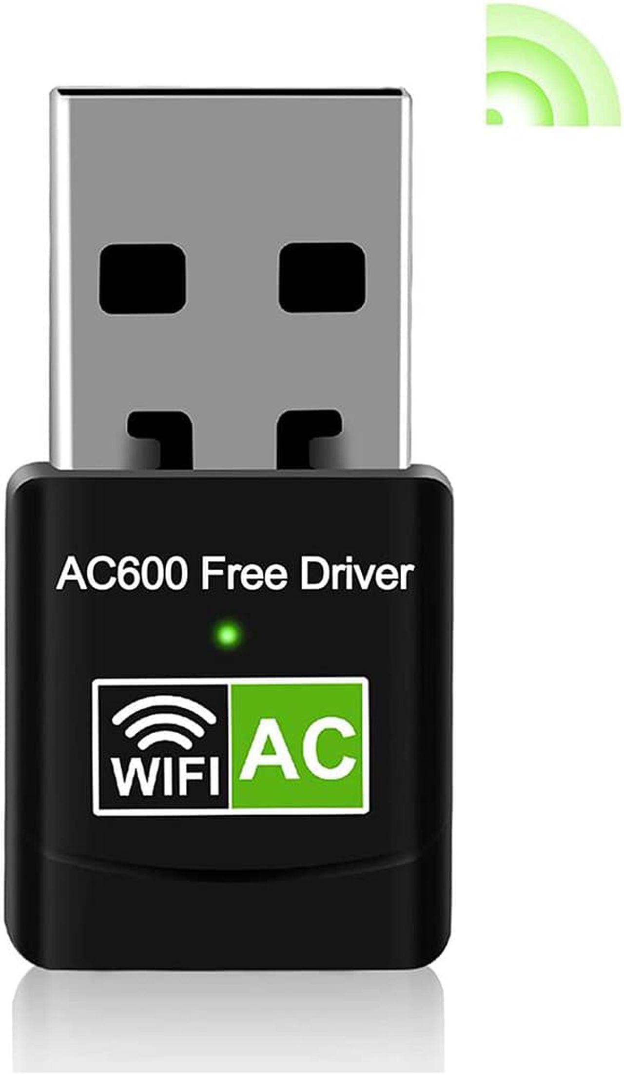 USB WiFi Adapter, 600Mbps Mini Wireless WiFi Network Adapters for Desktop Computer/Notebook PC, Dual Band 5G+2.4G WiFi Dongle Laptop External Network Card for Windows 11/10/8/XP etc, No Need CD Drive