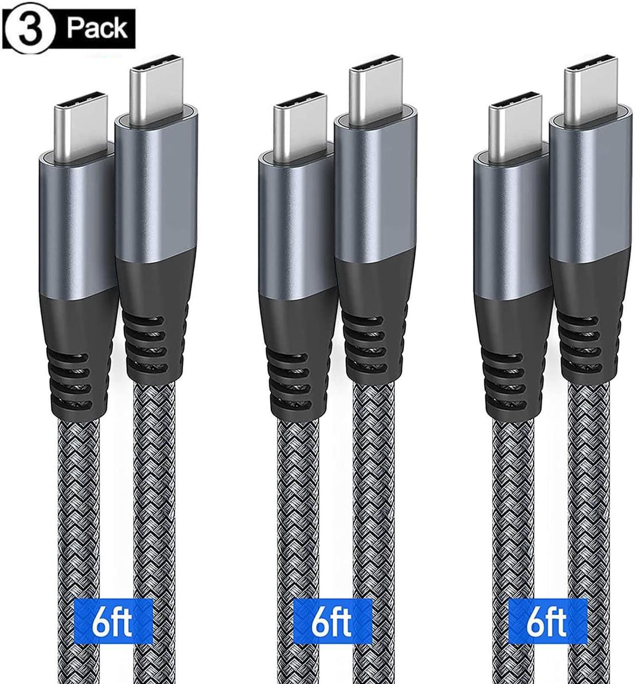 USB C to USB C Cable [6.6ft, 3-Pack], 60W/3A Fast Charging USB Type C Charger Cord Compatible with S-a-m-s-u-n-g Galaxy S22/S22+, S21/S21+ Ultra 5G, S20/S20+ Ultra 5G, Note 20/10, Pixel, Switch & More