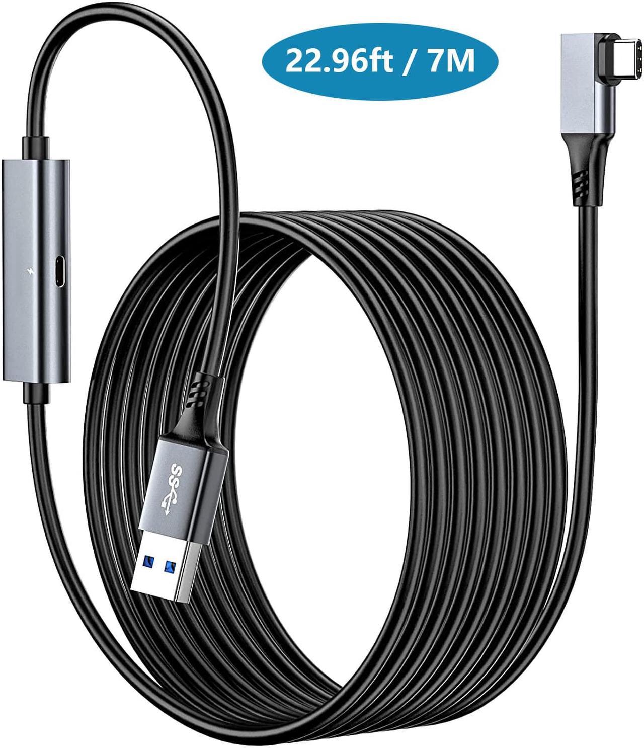 VR Link Cable 16FT Compatible with Quest 2/1/Pro/Pico 4 Link Cable with Charging Port VR Quest 2 Headset Cable for Oculus Meta Link Cable USB Type C Cable,USB A to USB C Cord for Steam VR Gaming PC