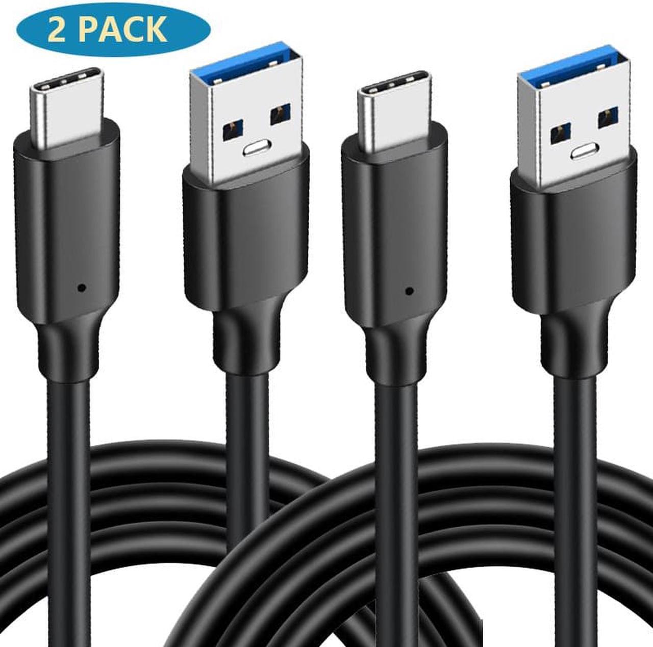 USB A to USB C Cable 2-Pack/3.3ft, USB 3.1/3.2 Gen 2 10Gbps Data Transfer and 60W 3A Fast Charging Cord for Android Galaxy S23/S22/S21/S10 External SSD, Nintendo Switch and Other USB to Type C Device