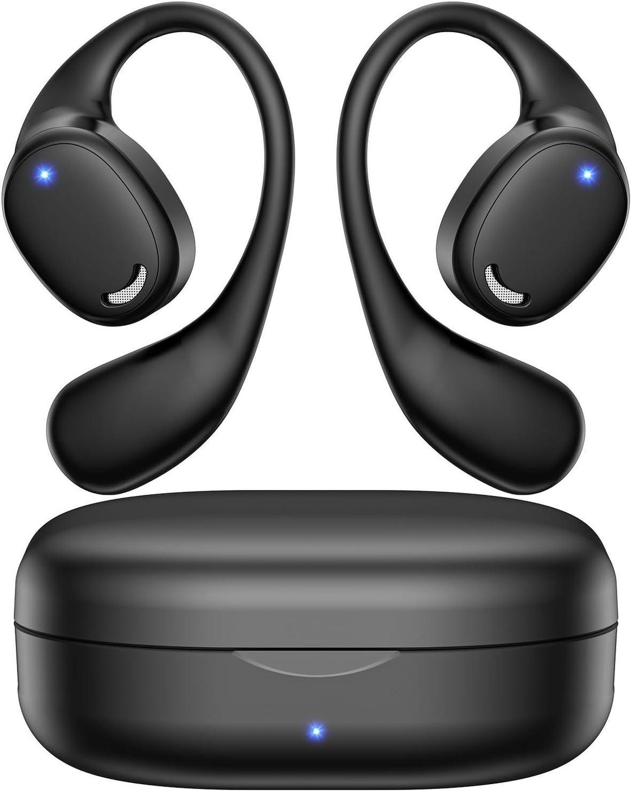 Open Ear Headphones - Airflow Pro Bluetooth 5.3 Wireless Earbud, TWS Wireless Earphones Headset for Running and Outdoor Activities with Immersive Sound(Black)