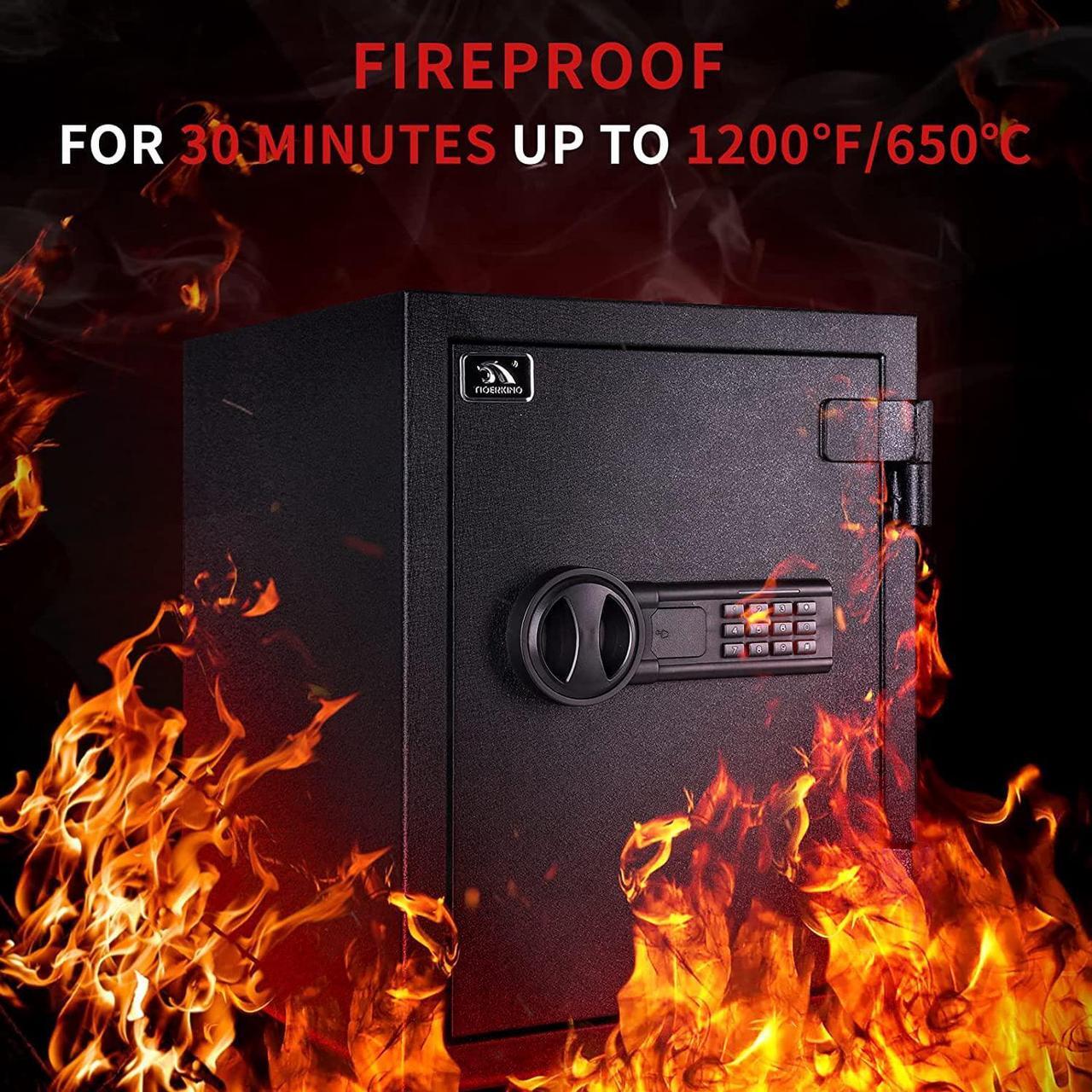 Alt view image 2 of 7 - TIGERKING Fireproof Safe, Safe Box, 1.24 Cubic Feet,Steel Money Safe Home Safe with Digital Lock for Home and Office