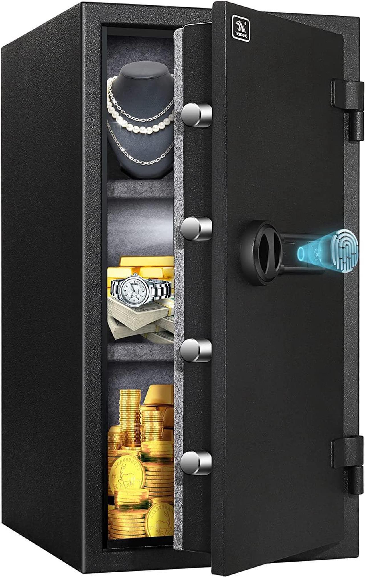 Main image of TIGERKING 3.47 Cubic Feet Fireproof Safe, Safe Box with Fingerprint, Large Steel Money Safe Home Safe with Digital Lock for Home and Office