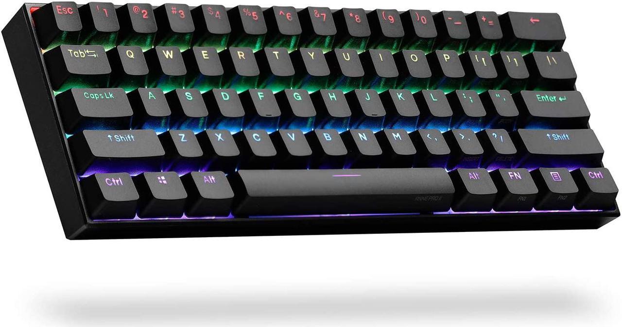 CUUWE ANNE PRO 2, 60% Wired/Wireless Mechanical Keyboard  - Full Keys Programmable - True RGB Backlit - Tap Arrow Keys - Double Shot PBT Keycaps - NKRO - 1900mAh Battery