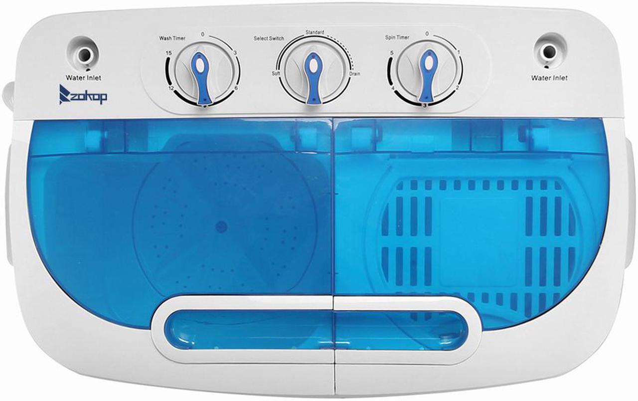 Alt view image 3 of 7 - Mini Washing Machine Compact Twin Tub Washer Spin & Dryer 13 LBS Dorm Apartment