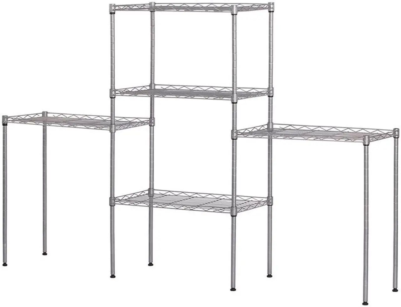 Alt view image 4 of 7 - Silver 5-Tier Layer Shelf Adjustable Wire Metal Shelving Rack Heavy Duty Garage