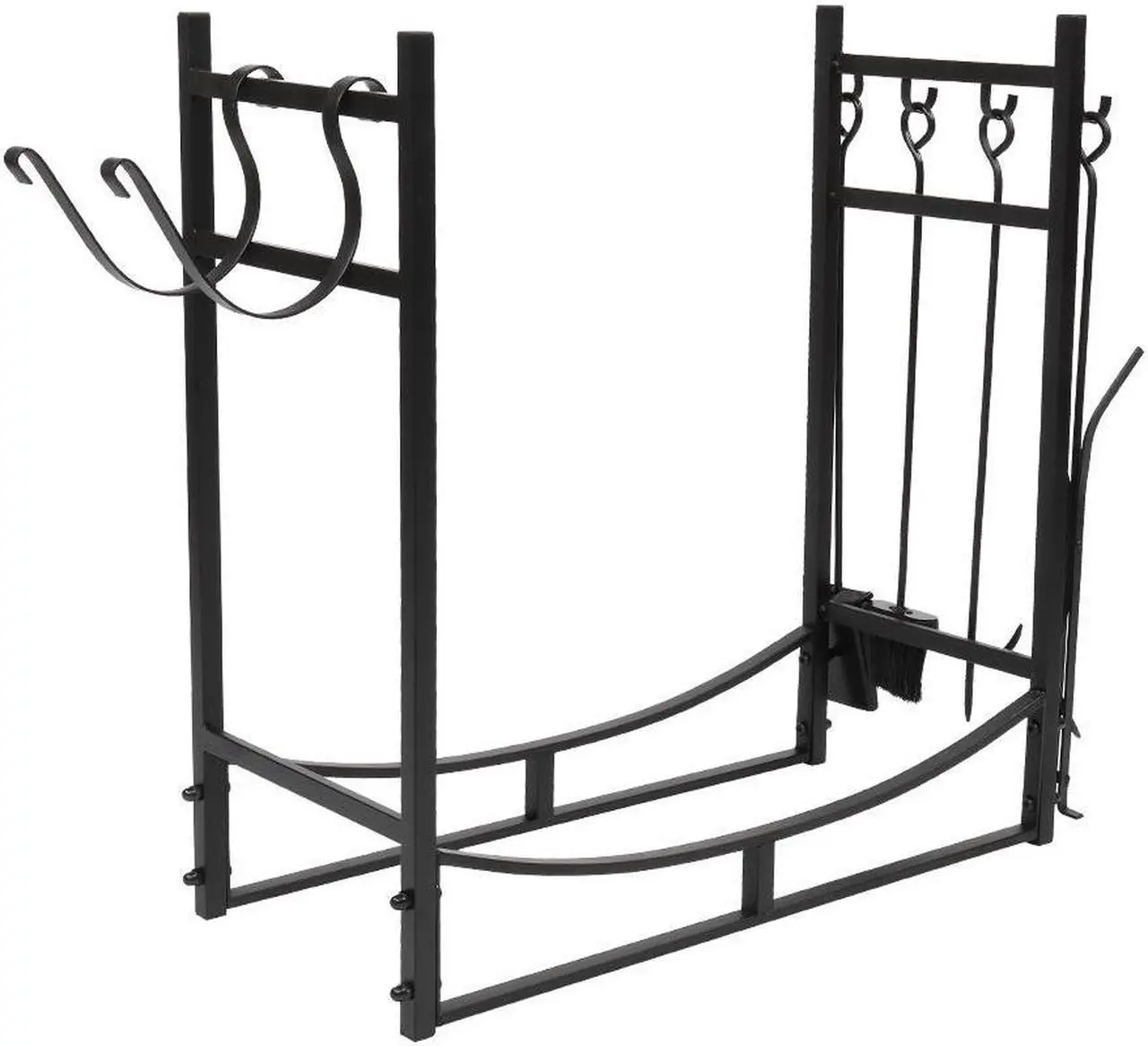 Alt view image 5 of 7 - 30" Firewood Rack Fireplace Tool Rack Indoor Wood Holders Fireplace Tools Set Tongs Accessories