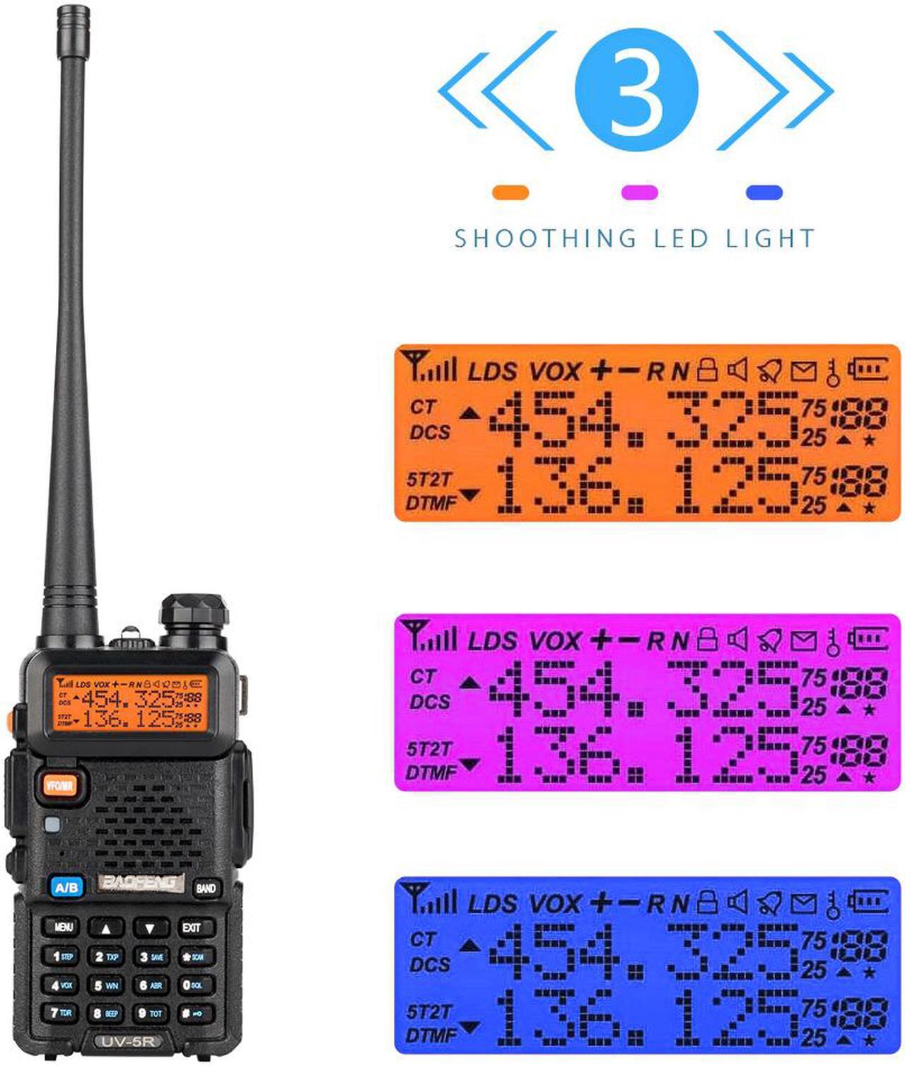 Alt view image 5 of 7 - 6pcs UV-5R Dual Band 5W Two-Way Radio Ham Walkie Talkie + Free Headset
