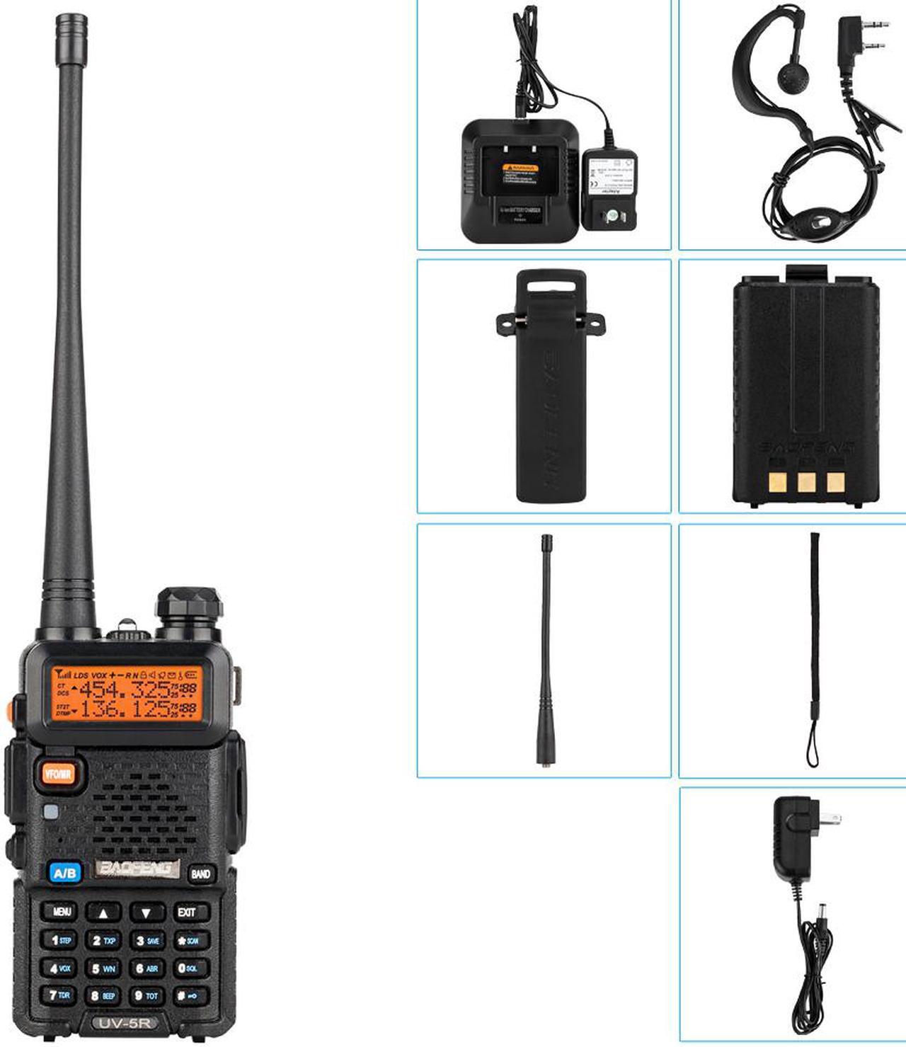 Alt view image 4 of 7 - 6pcs UV-5R Dual Band 5W Two-Way Radio Ham Walkie Talkie + Free Headset
