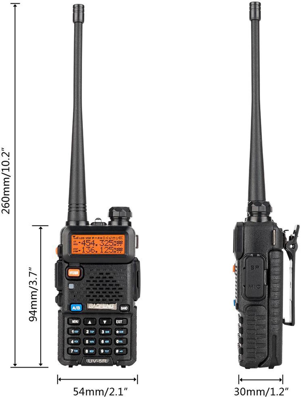 Alt view image 2 of 7 - 6pcs UV-5R Dual Band 5W Two-Way Radio Ham Walkie Talkie + Free Headset