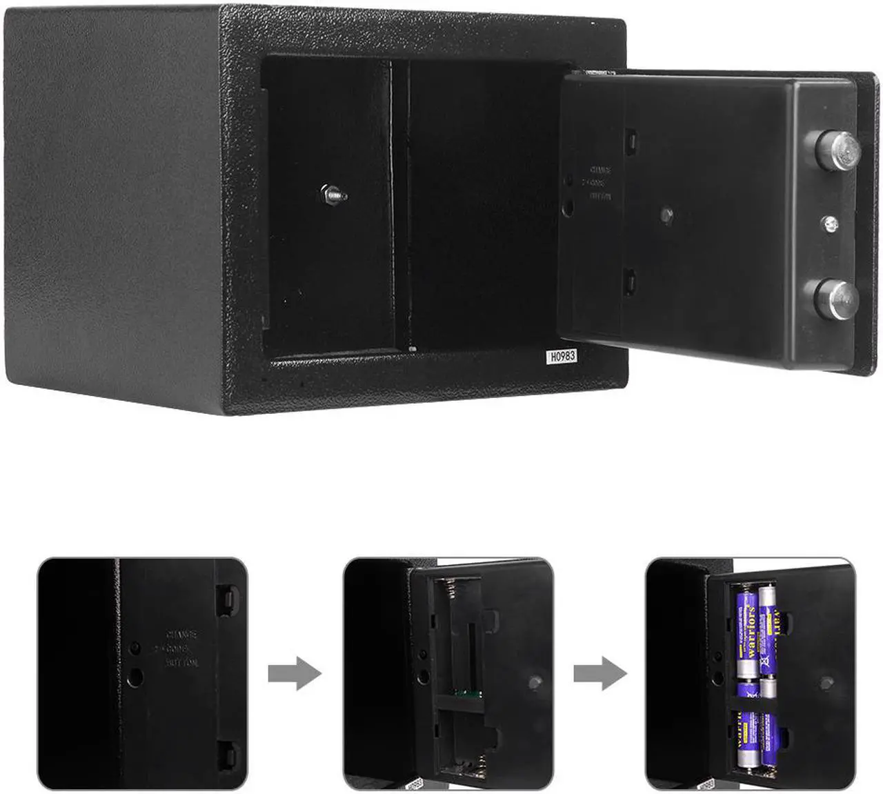 Alt view image 4 of 7 - Small Electronic Durable Digital Safe Box Keypad Lock Home Office Hotel Black