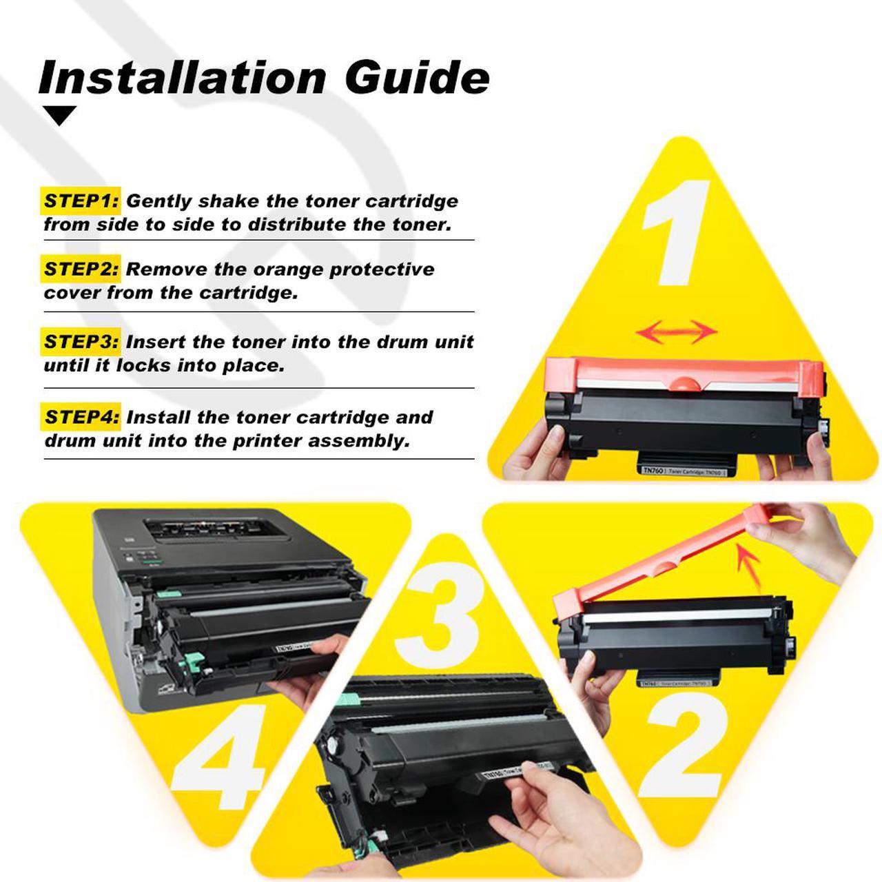 Alt view image 2 of 7 - v4ink 1-Pack High Yield Compatible Toner Cartridge for Brother TN760 TN730 TN 760 730 Toner Ink for Brother HL-L2350DW HL-L2390DW HL-L2395DW HL-L2370DW DCP-L2550DW MFC L2710DW L2730DW L2750DW Printer