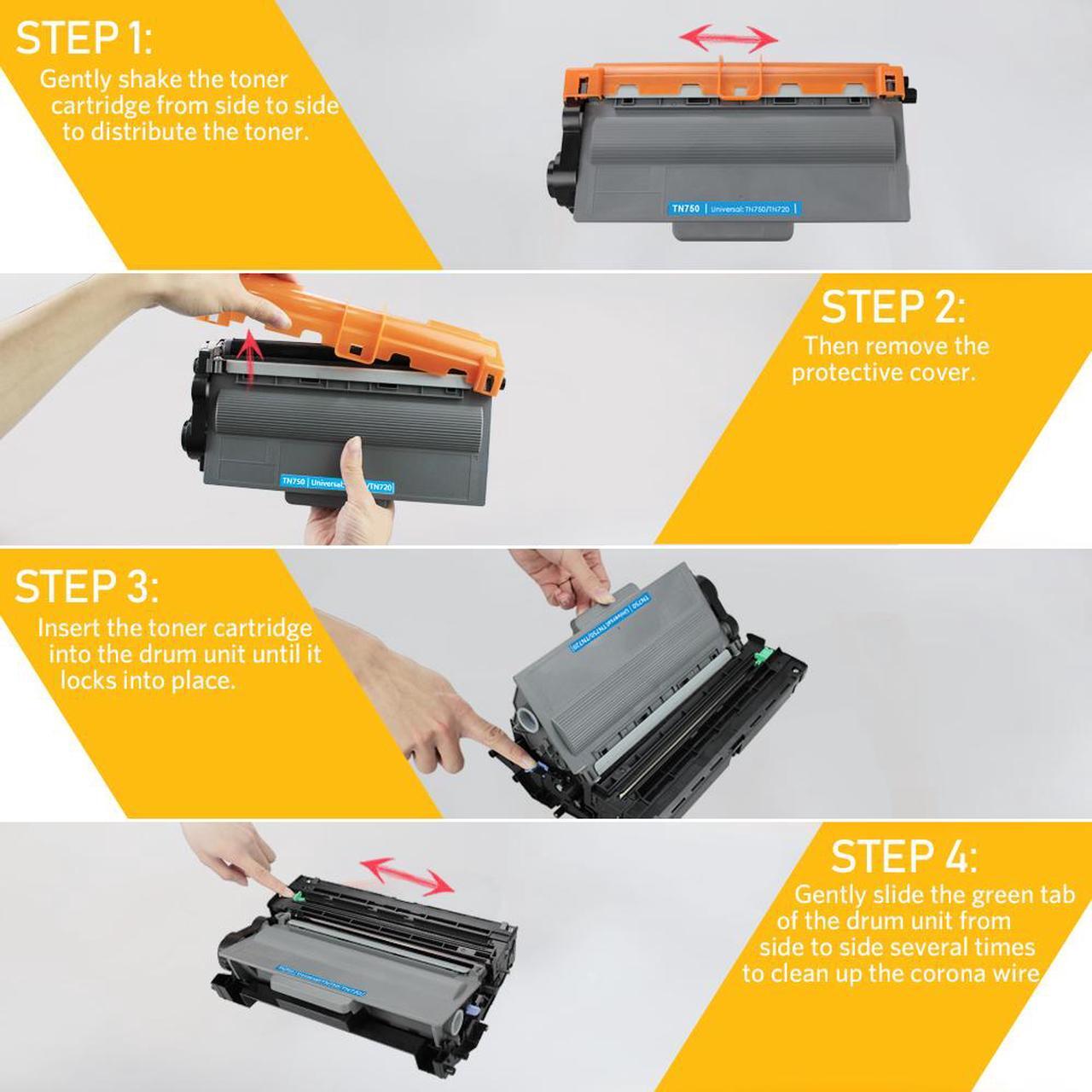 Alt view image 2 of 7 - V4INK Compatible Toner Cartridge Replacement for Brother TN750 TN720 High Yield Toner Cartridge Black for Brother hl-5470dw hl-5470dwt mfc-8710dw mfc-8950dw mfc-8910dw dcp-8110dn dcp-8150dn Printer