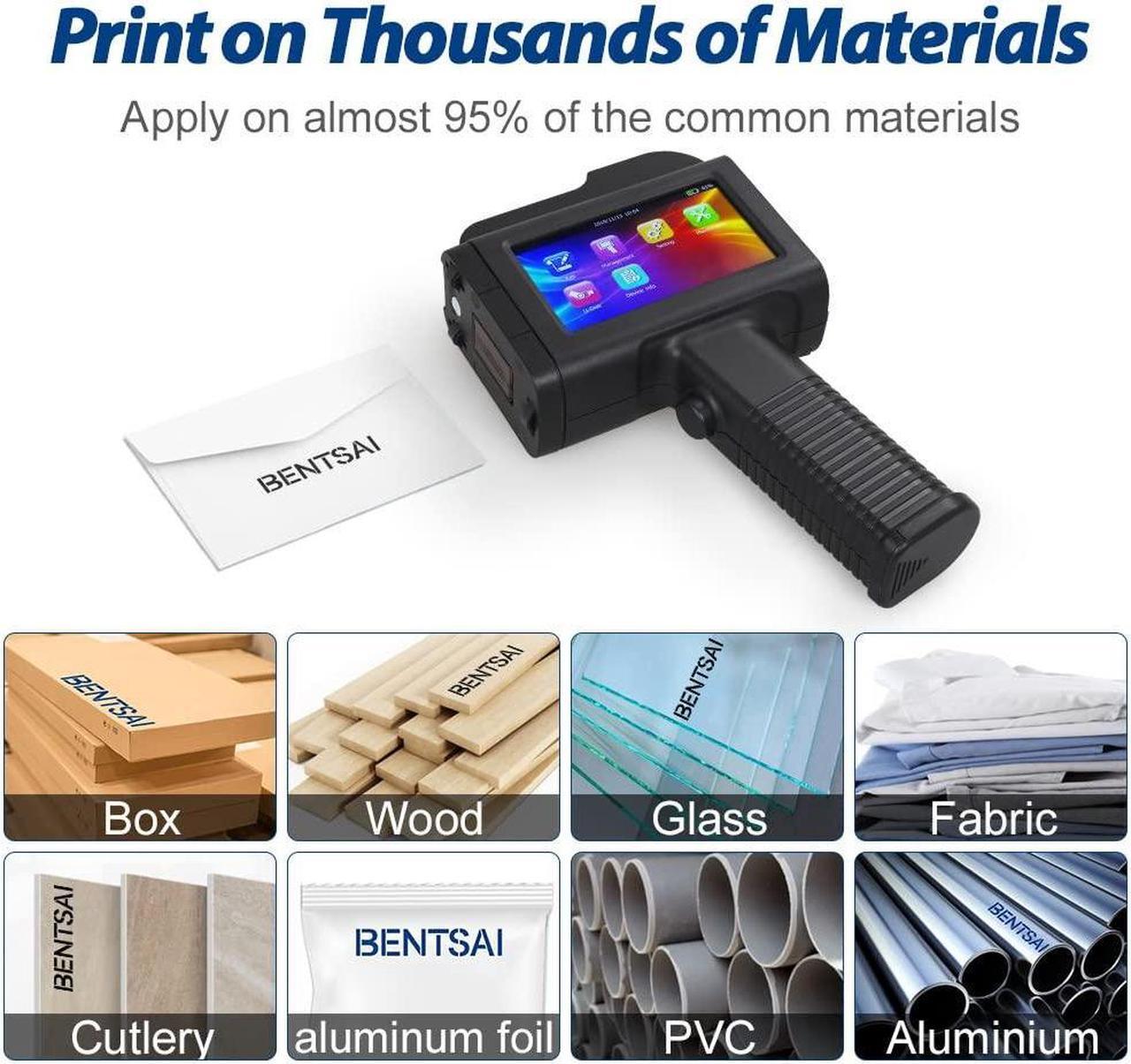 Alt view image 4 of 7 - BENTSAI B35 One inch Handheld Inkjet Printer, Large Character Inkjet Printer, Up to 1 inch 25mm Print Height, Use for Both Water-Absorbing and Almost Any Porous Surfaces with Solvent Quick Dry Ink