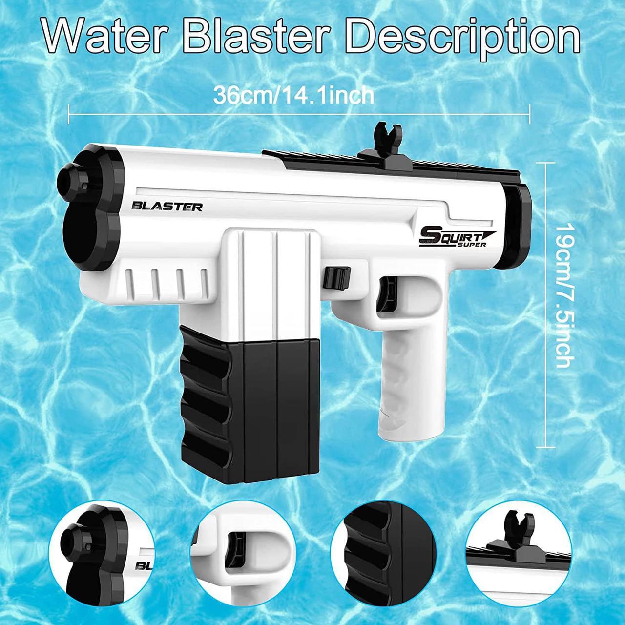 Alt view image 2 of 5 - Electric Water Pistol - Automatic Water Pistols with Goggles - Long Range, Powerful Super Watergun with Batteries - for Kids Adults Summer Outdoor Pool Garden (Black)