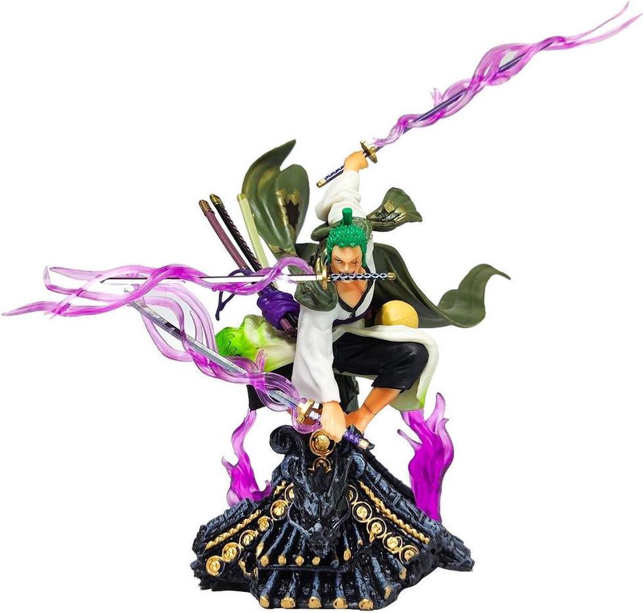 Main image of One Piece Roronoa Zoro Anime Action Figure Statue Character PVC Model Toys Collection with Calendar (7.87 inch)