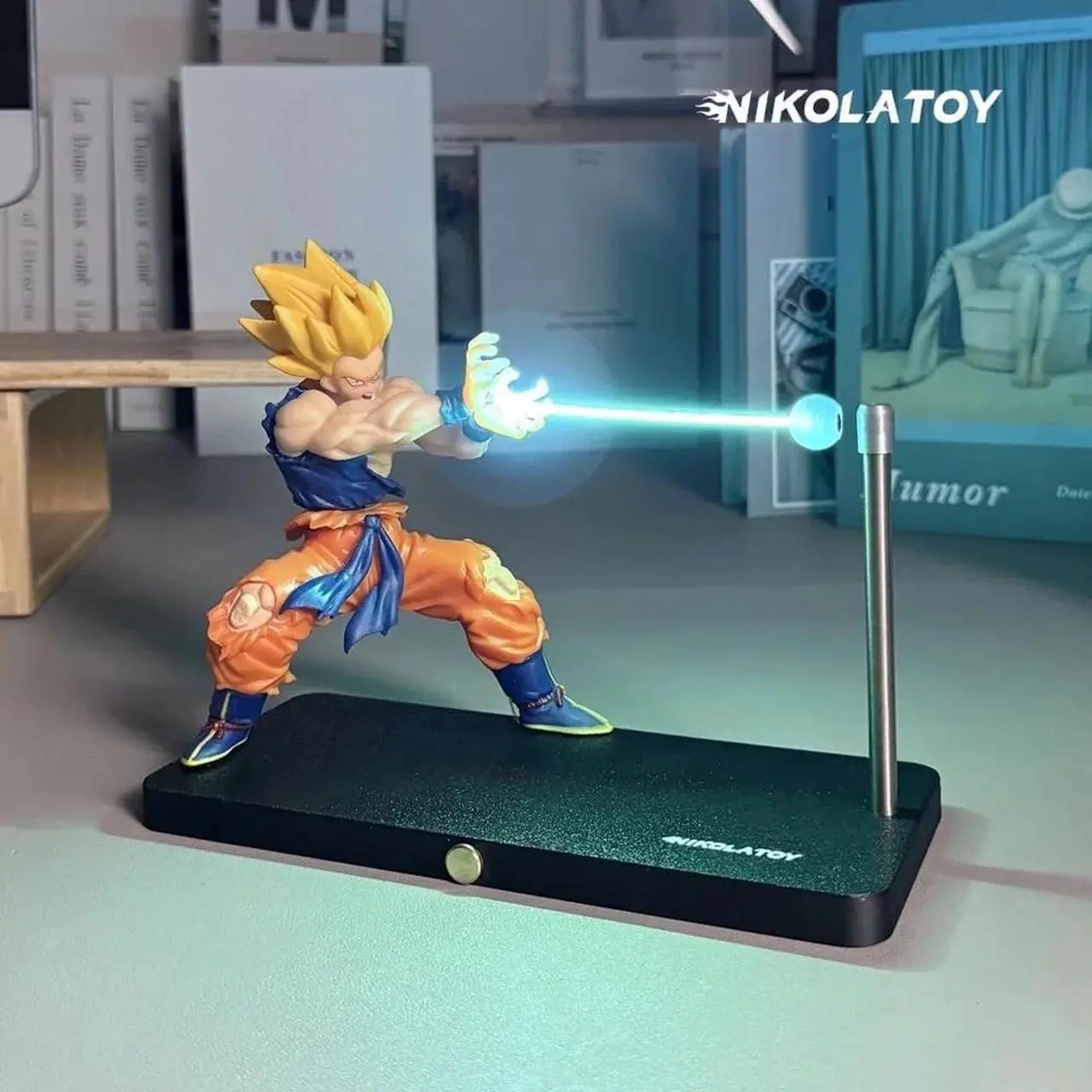 Alt view image 2 of 7 - Dragon Ball Kakarotto Son Goku Kamehameha Wave Magnetic Light Lamp Model Ornament Anime Peripheral Toys Gifts