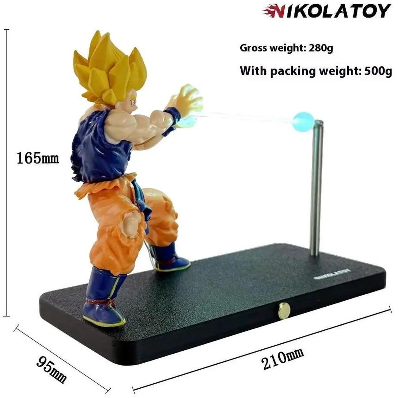 Alt view image 4 of 7 - Dragon Ball Kakarotto Son Goku Kamehameha Wave Magnetic Light Lamp Model Ornament Anime Peripheral Toys Gifts