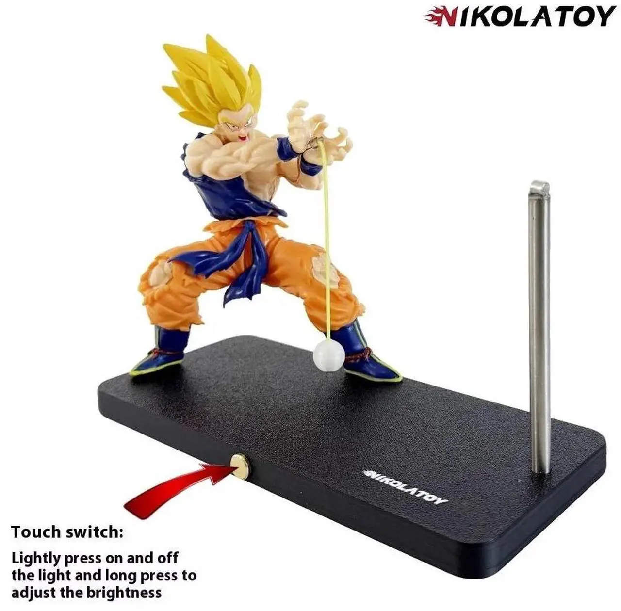 Alt view image 6 of 7 - Dragon Ball Kakarotto Son Goku Kamehameha Wave Magnetic Light Lamp Model Ornament Anime Peripheral Toys Gifts