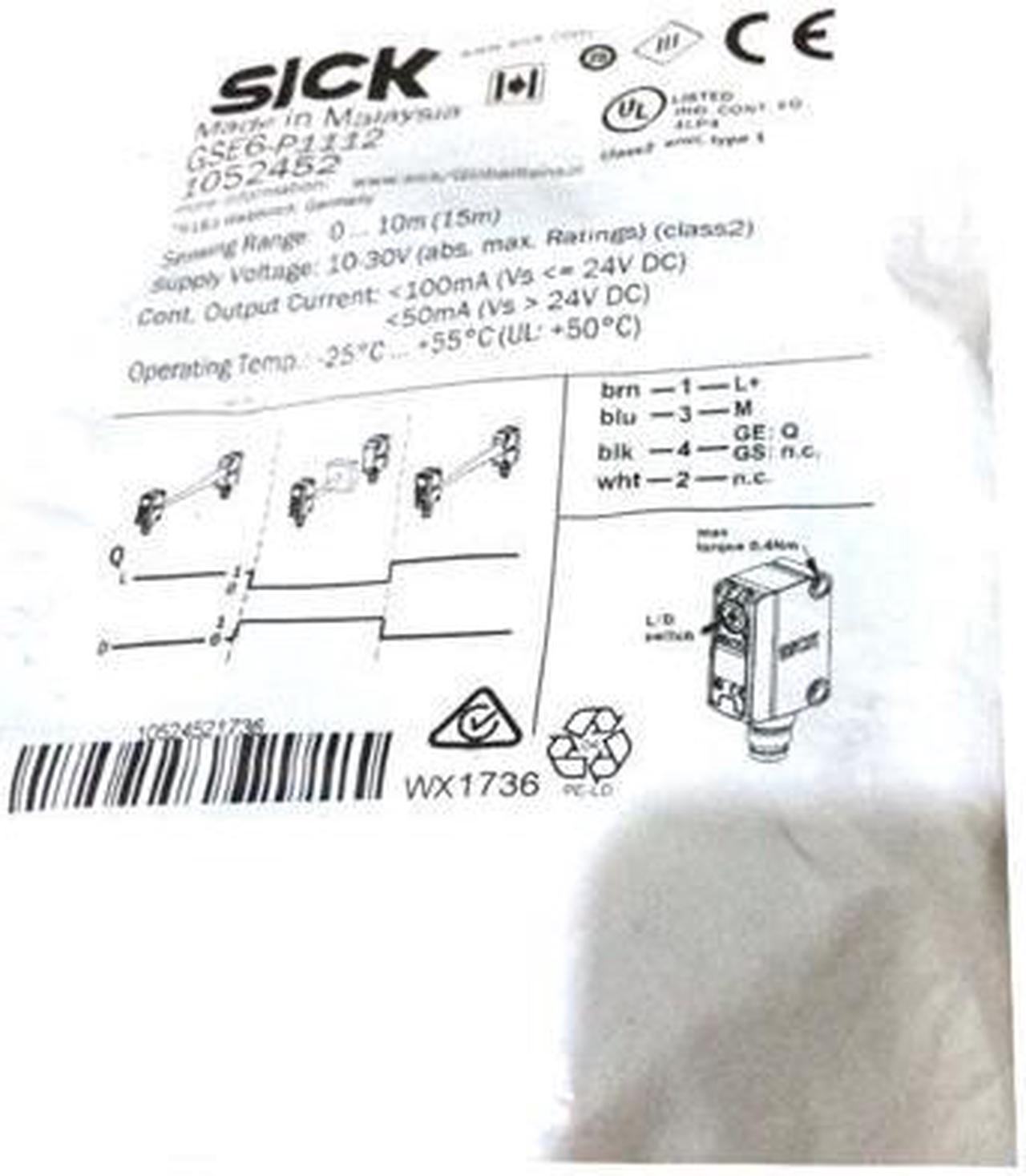 SICK GSE6-P1212 Miniature photoelectric sensors,PNP,New