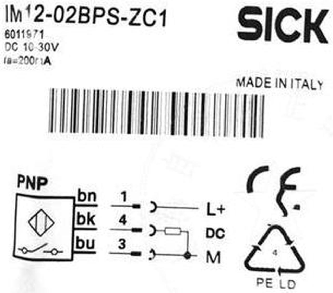 SICK IM18-20NPS-ZC1 Inductive proximity sensors New