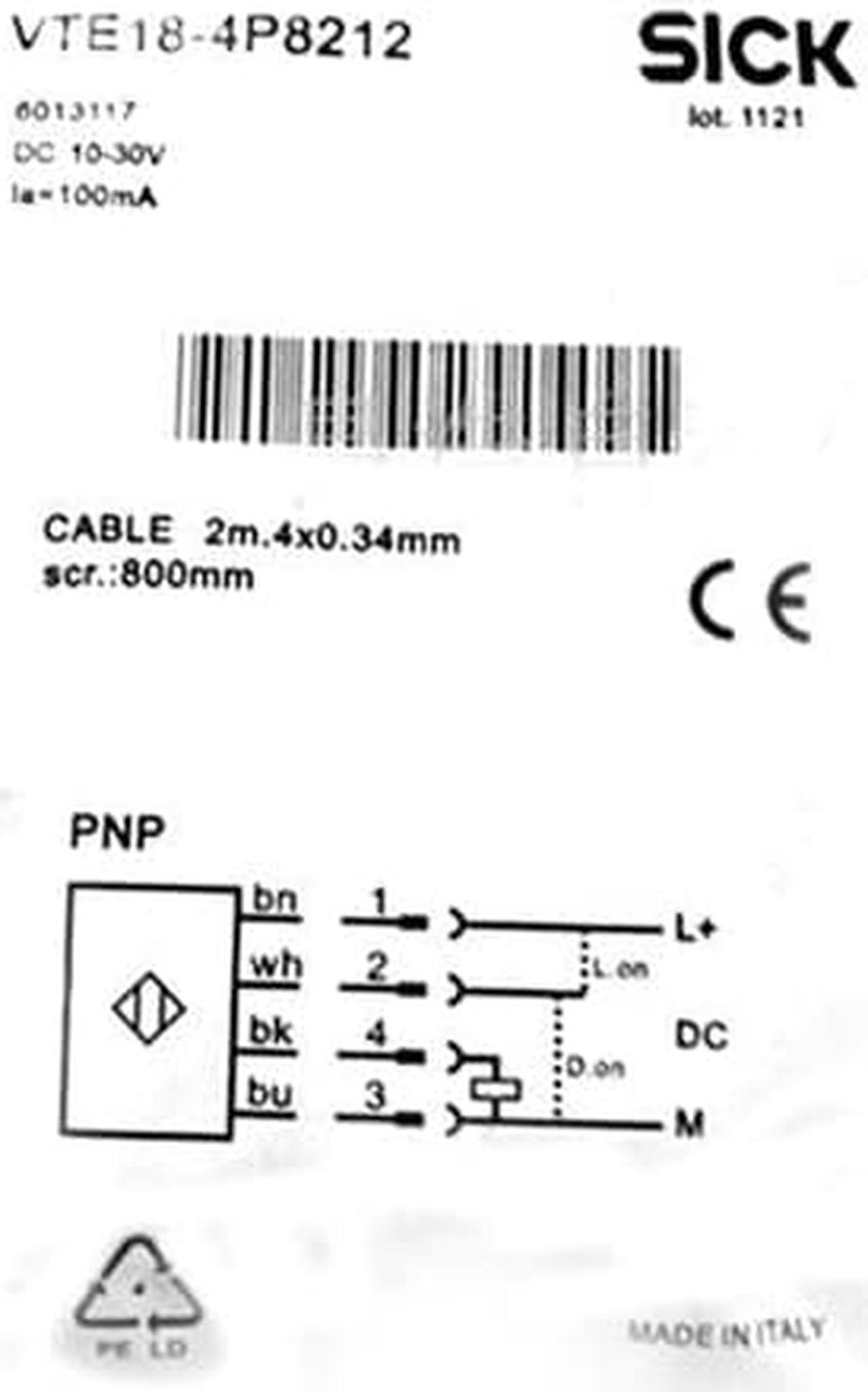 SICK VTE18-4P8212 Photoelectric proximity sensor ,PNP,New