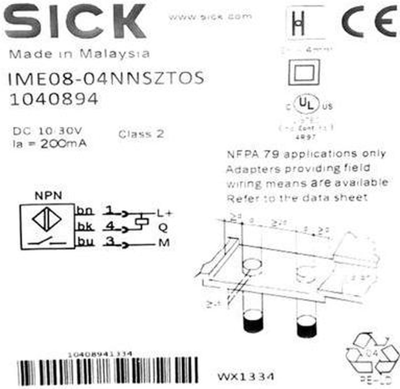 SICK IME08-04NNSZTOS Inductive proximity sensors ,NPN New