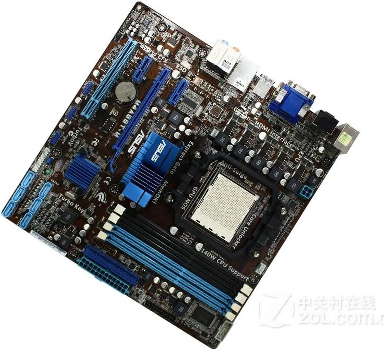 Alt view image 2 of 5 - ASUS M4A88T-M Socket AM3 DDR3 16GB Micro ATX Motherboard