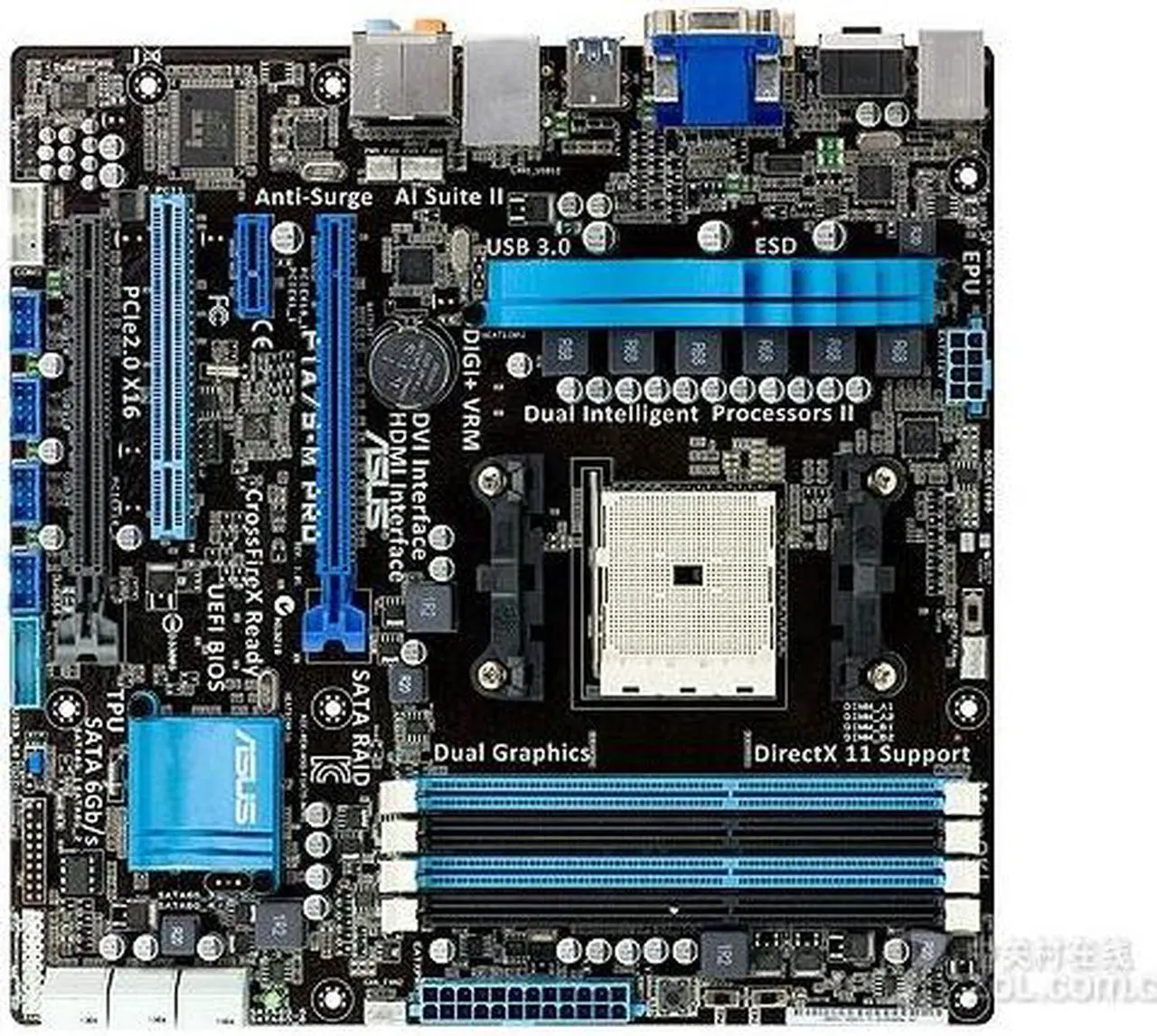 Main image of ASUS F1A75-M PRO Socket FM1 DDR3 64GB Micro ATX Motherboard