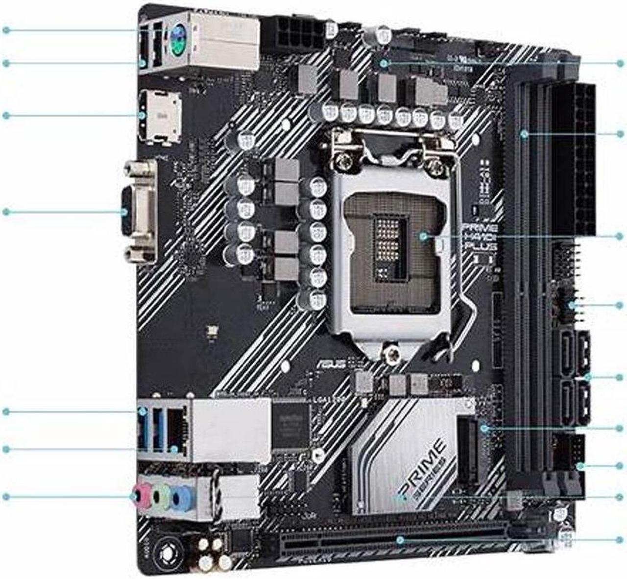 Alt view image 3 of 3 - ASUS PRIME H410I-PLUS LGA 1200 DDR4 64GB Mini-ITX Motherboard