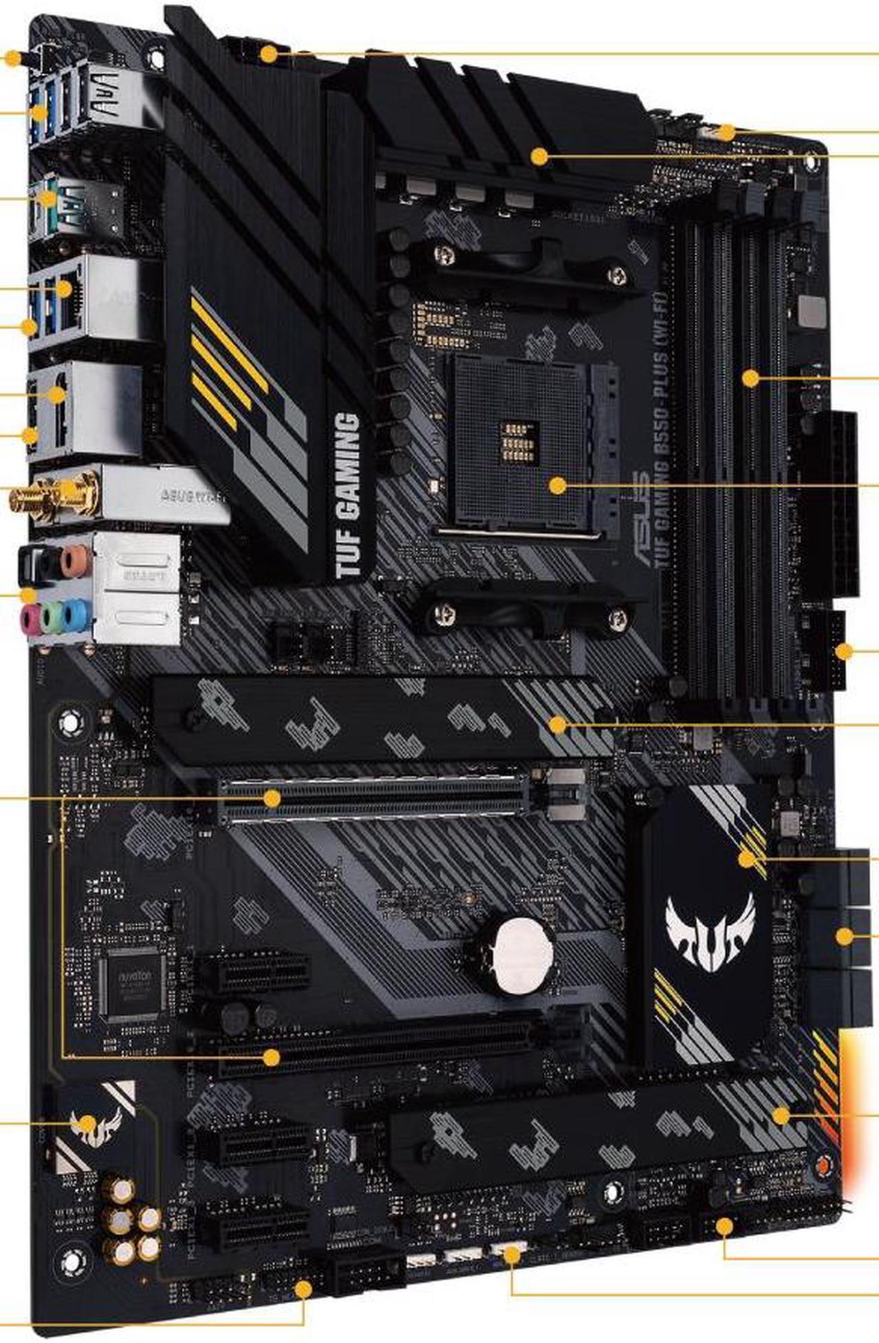 Alt view image 2 of 2 - ASUS TUF GAMING B550-PLUS (WI-FI) Socket AM4 DDR4 128GB ATX Motherboard