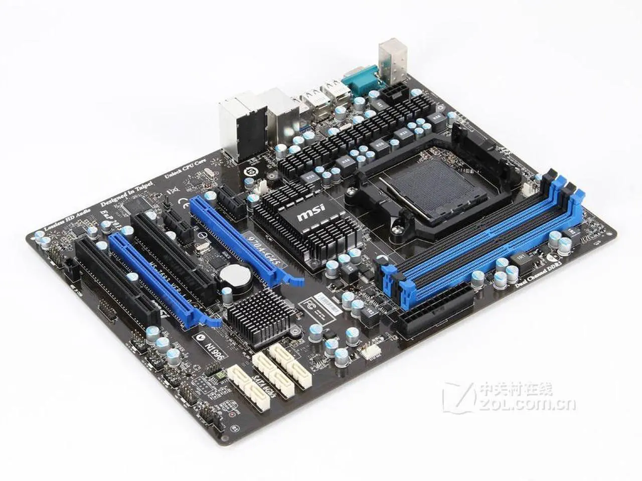 Alt view image 2 of 4 - MSI 970A-G45 AMD 970 Socket AM3+/AM3 DDR3 32GB ATX Motherboard