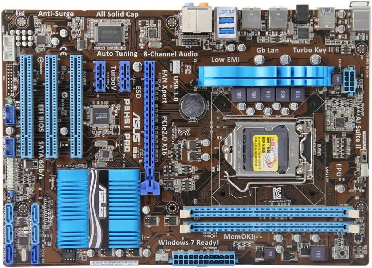 Main image of ASUS P8H61 PRO LGA 1155 DDR3 16GB ATX Motherboard