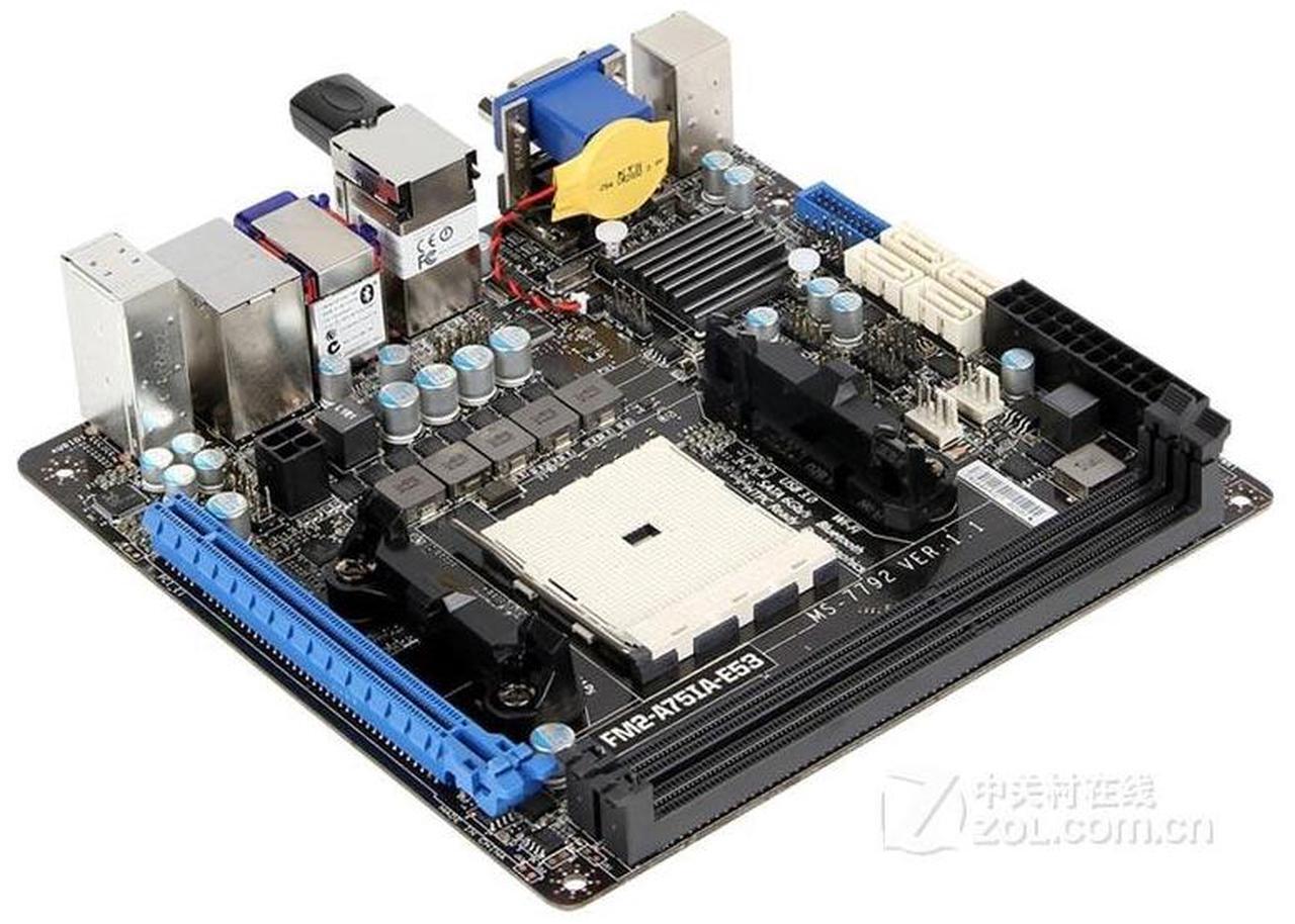 Alt view image 2 of 2 - MSI FM2-A75IA-E53 AMD A75 Socket FM2 DDR3 16GB Mini-ITX Motherboard