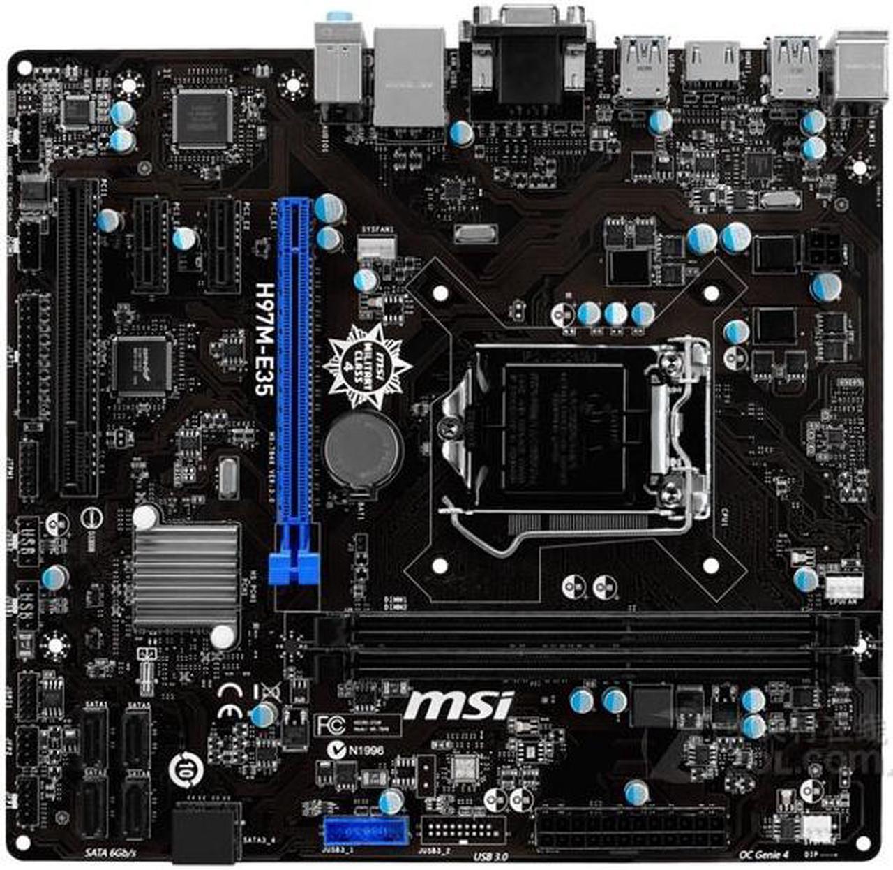 Main image of MSI H97M-E35 Intel H97 LGA 1150 DDR3 16GB Micro ATX Motherboard