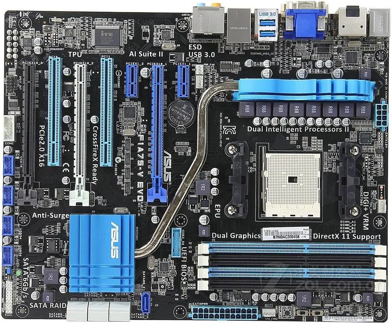Main image of ASUS F1A75-V EVO Socket FM1 DDR3 64GB ATX Motherboard