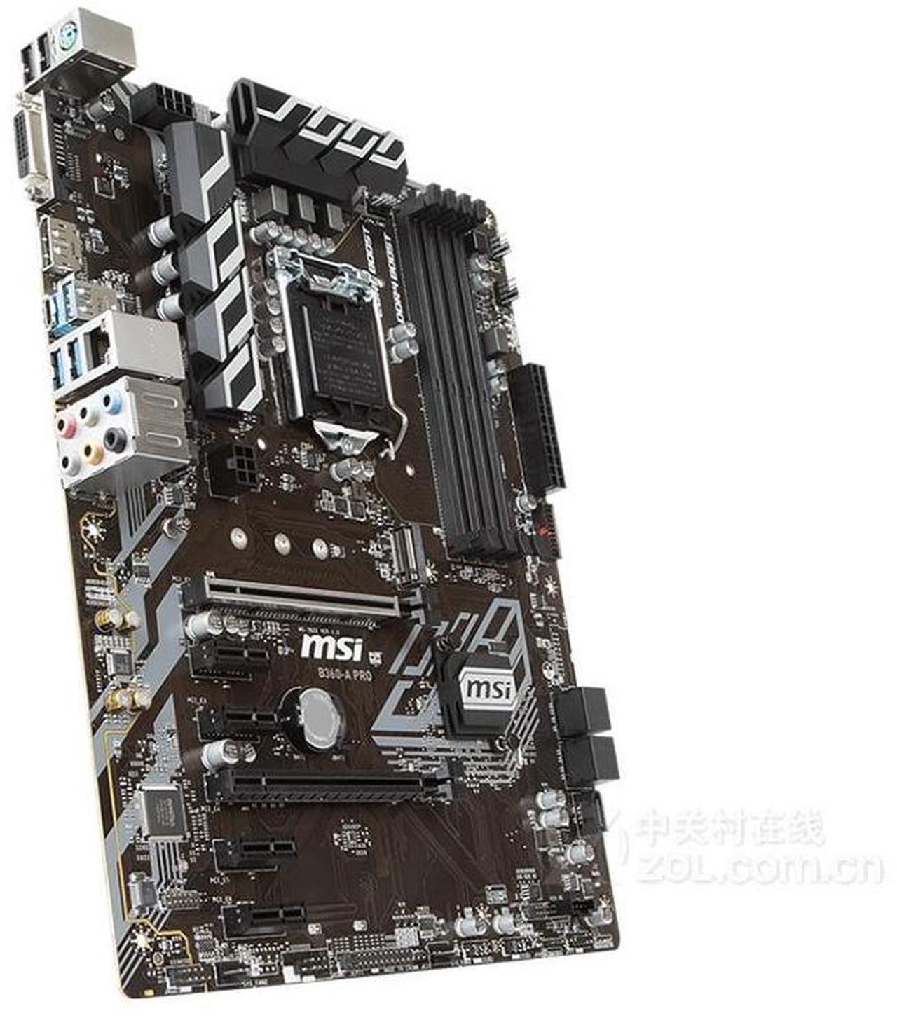 Alt view image 4 of 5 - MSI B360-A PRO Intel B360 LGA 1151 DDR4 64GB ATX Motherboard