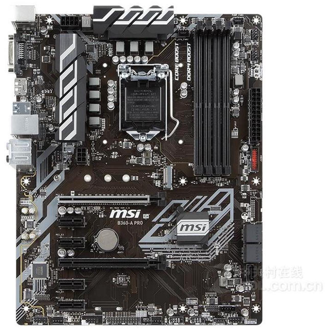 Alt view image 3 of 5 - MSI B360-A PRO Intel B360 LGA 1151 DDR4 64GB ATX Motherboard