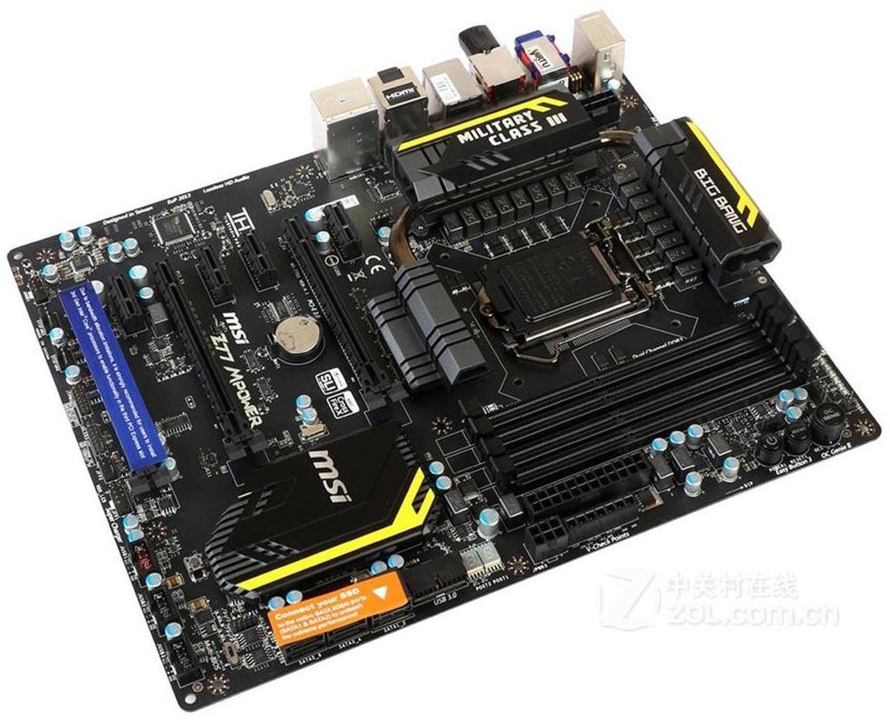 Alt view image 3 of 3 - MSI Z77 MPower Intel Z77 LGA 1155 DDR3 32GB ATX Motherboard