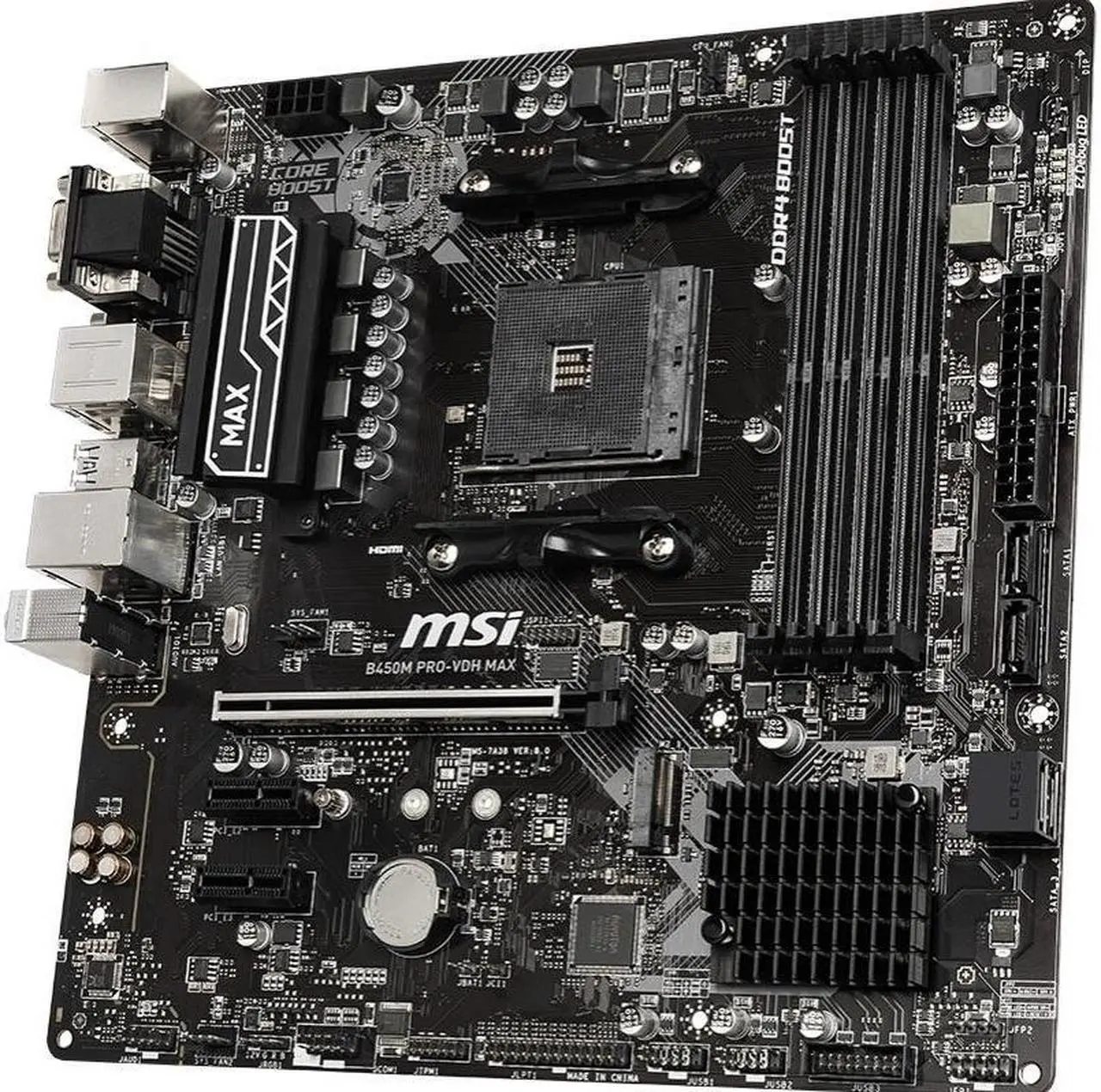 Alt view image 9 of 11 - MSI  B450M PRO-VDH MAX AM4 AMD B450 M2 [NVME ] USB3.0 USB3.1 PCI-E 3.0  HDMI SATA 6Gb/s Micro ATX AMD Motherboard R3 R5 R7