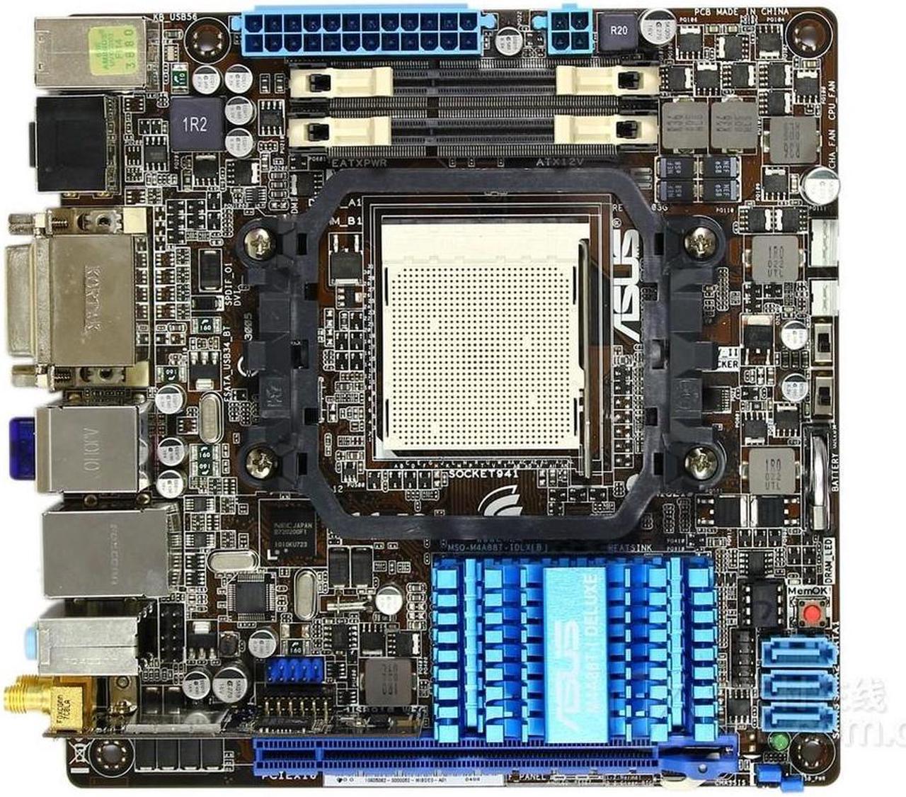 Main image of ASUS M4A88T-I Deluxe Socket AM3 DDR3 8GB Mini-ITX Motherboard