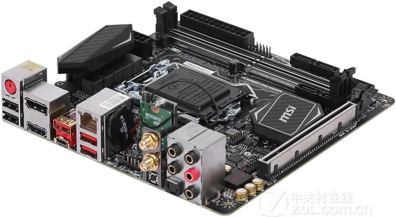 Alt view image 4 of 4 - MSI Z270I GAMING PRO CARBON AC Intel Z270 LGA 1151 DDR4 32GB Mini-ITX Motherboard
