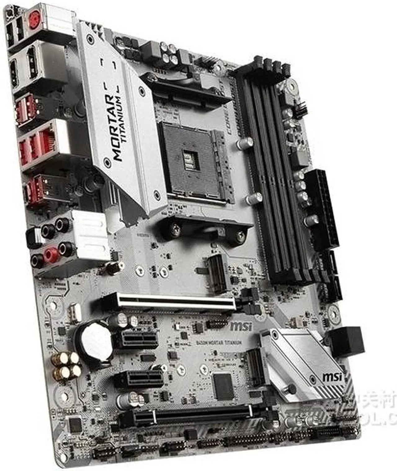 Alt view image 2 of 3 - MSI B450M MORTAR TITANIUM AMD B450 Socket AM4 DDR4 64GB Micro ATX Motherboard
